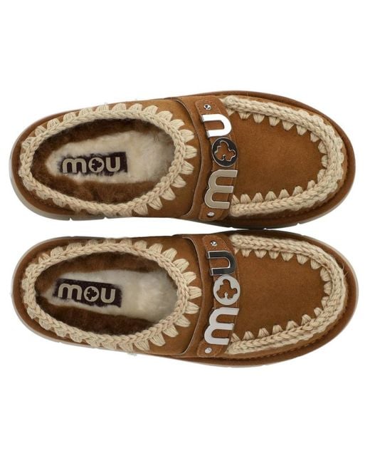Clog Bounce Metal Logo Cognac di Mou in Brown