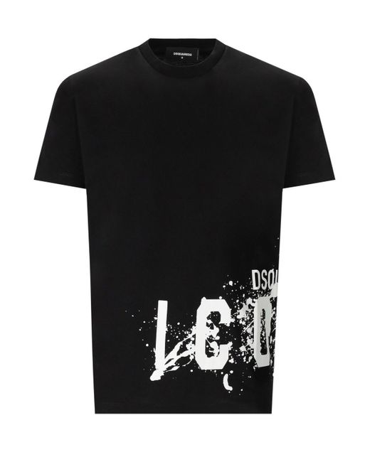 DSquared² Icon Splash Cool Fit Black T-shirt for men