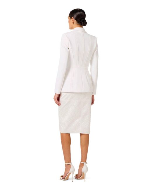 Elisabetta Franchi White Single Breasted Blazer