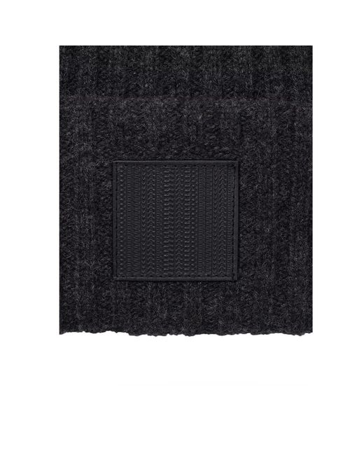 Marc Jacobs Black The Ribbed Dark Beanie