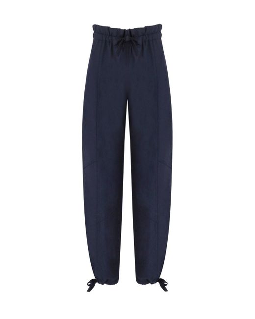 Pantalones de cordón azul Ganni de color Blue