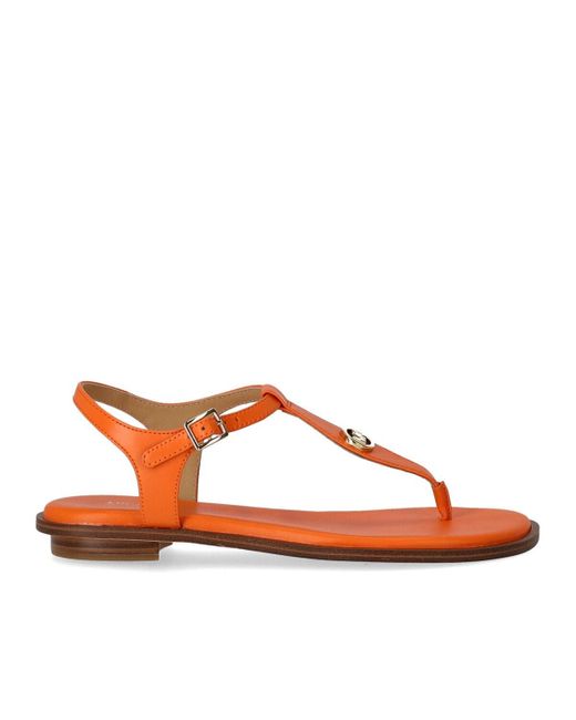 Michael Kors Orange Mallory Apricot Flat Sandal
