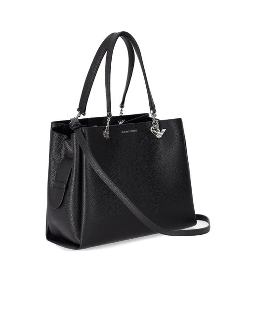 Emporio Armani Black Shopping Bag With Charm