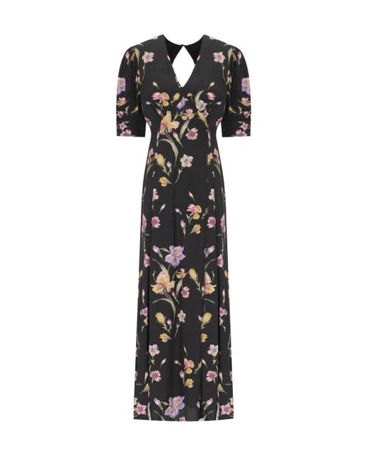 Abito Lungo A Fiori di Twinset in Black