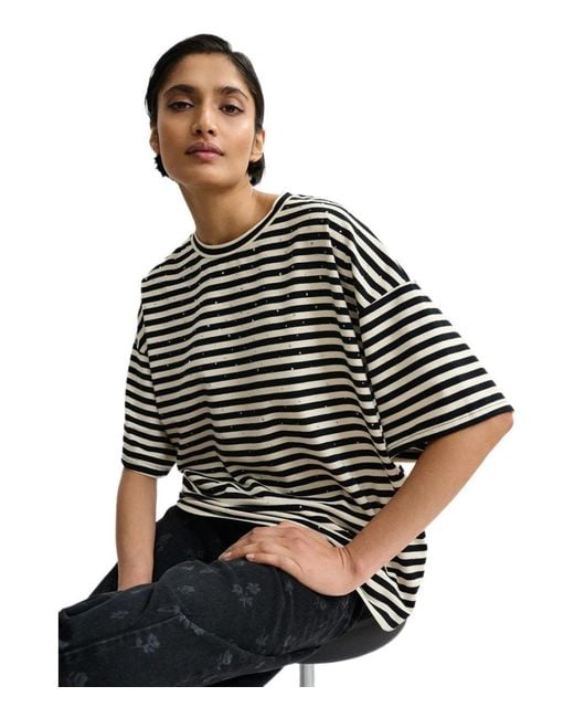 Essentiel Antwerp Black Joste Striped T Shirt