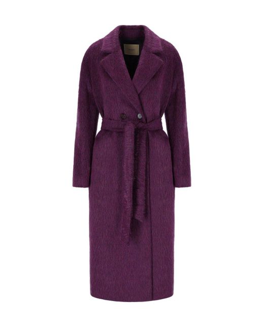 Twinset Purple Mantel Mit Gürtel