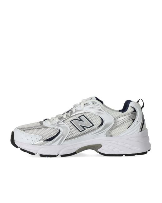New Balance White 530 Silver Sneaker for men