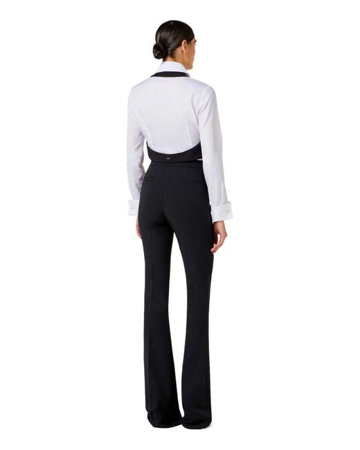 Elisabetta Franchi Black Shirt With Vest And Tie