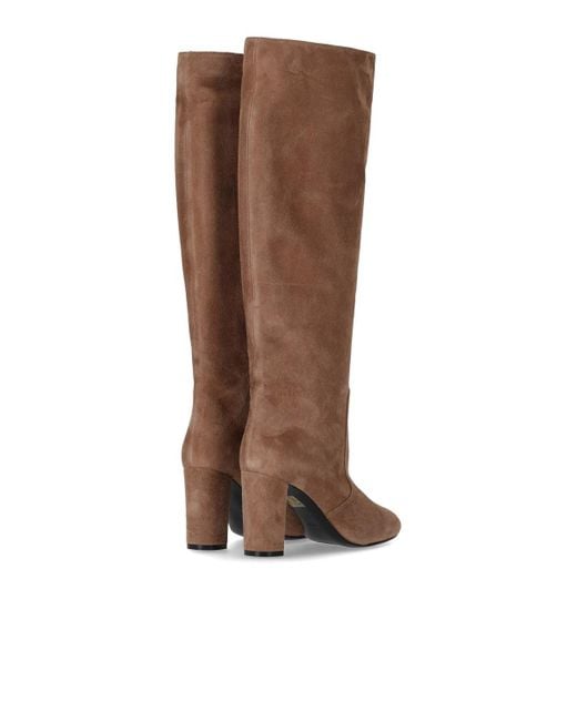 Via Roma 15 Brown Suede Heeled High Boot