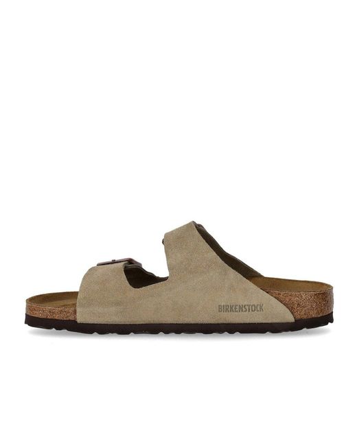 Birkenstock Brown Taupe Suede Arizona Slide for men