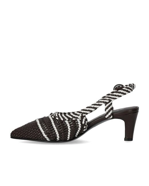Strategia Black Woven Slingback Pump