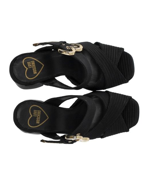 Love Moschino Black E sandale mit absatz