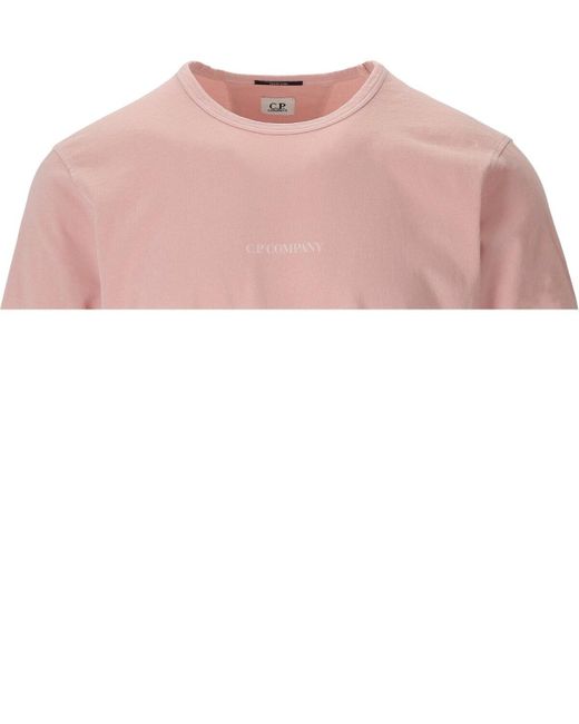 Camiseta jersey 24/1 resist dyed C P Company de hombre de color Pink