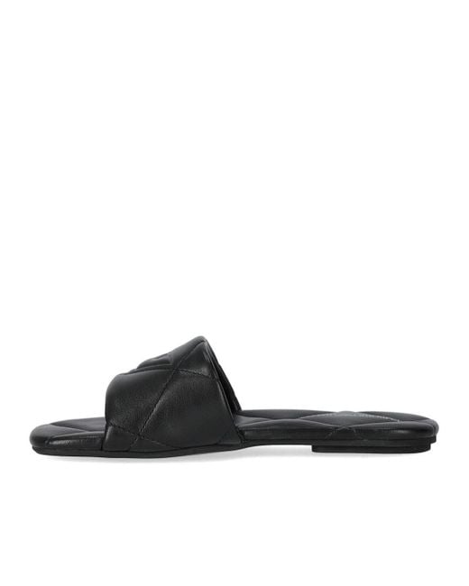 Emporio Armani Black Quilted Flat Sandal