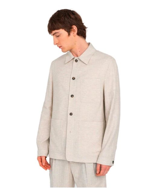 Manuel Ritz Hemdjacke in Natural für Herren