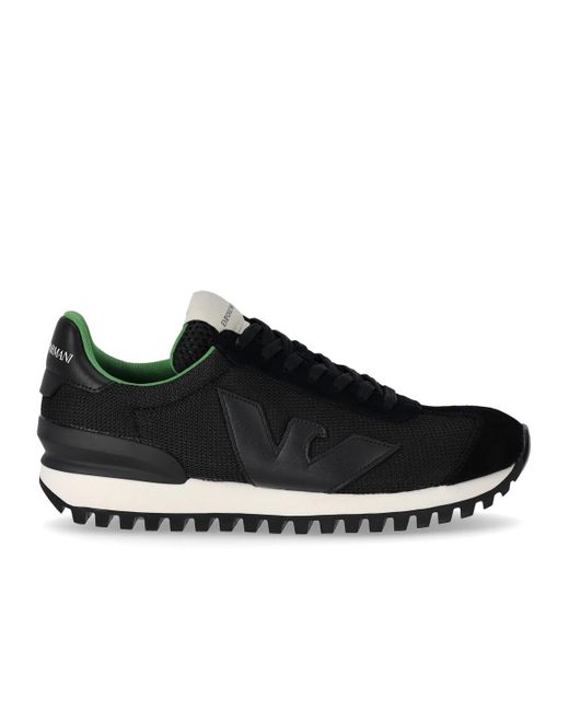 Sneakers Giorgio Armani de Tejido sintético de color Negro para hombre Hombre Zapatos de 