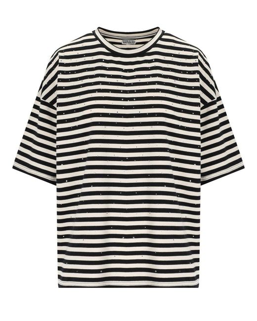 Essentiel Antwerp Black Joste Striped T Shirt