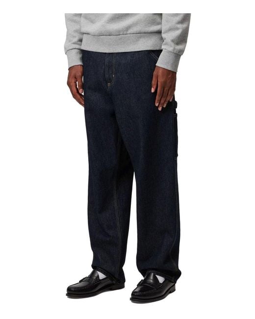 Carhartt Blue Single Knee Dark Jeans for men