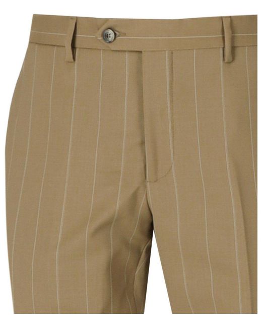 Manuel Ritz Green Pinstripe Single-Breasted Suit for men
