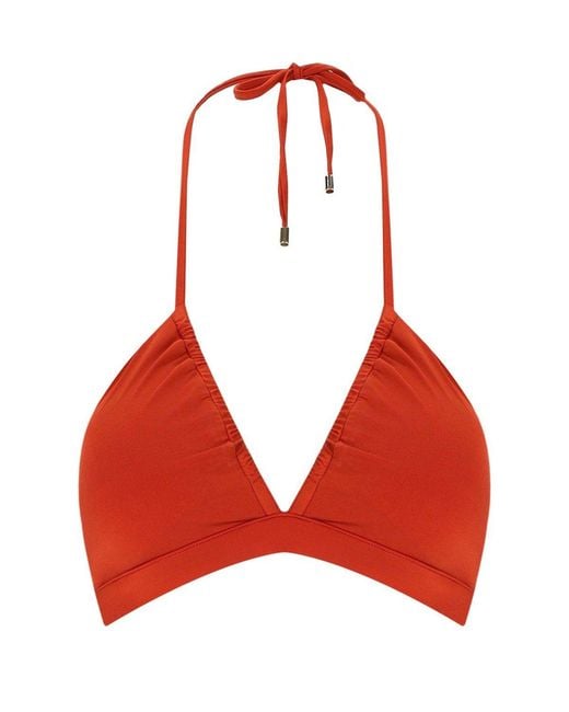 Max Mara Red Adriene Brick B Cup Bikini Top