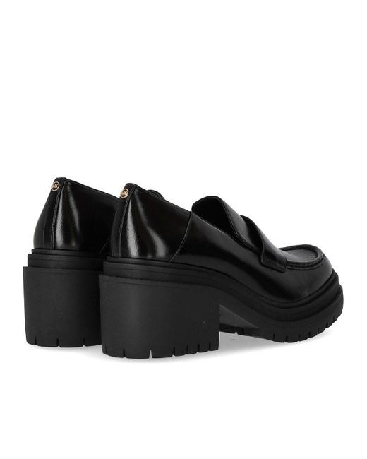 Michael Kors Black Rocco Leather Moccasin With Heel