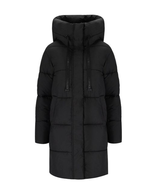 Save The Duck Black Erin Long Hooded Padded Jacket