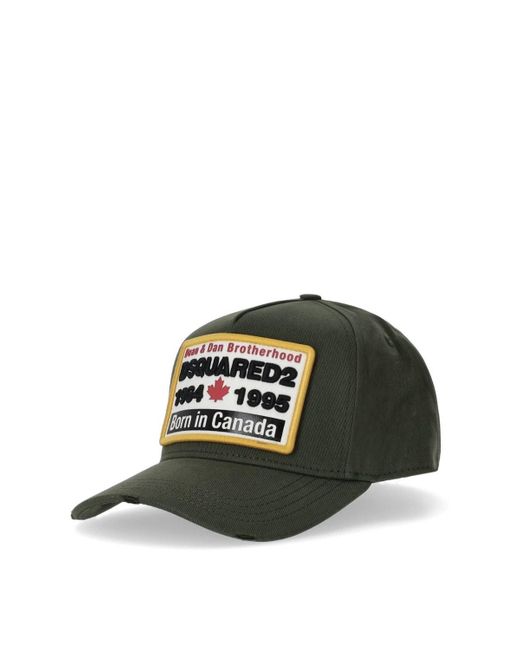 Cappello da baseball d2 patch militare di DSquared² in Green da Uomo