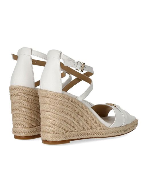 Sandale À Semelle Compensée Mandy Blanc Michael Kors en coloris Metallic