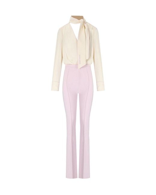 Elisabetta Franchi Pink Burro Quarzo Georgette Jumpsuit