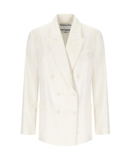 Chaqueta de doble botonadura hollow blanca Essentiel Antwerp de color White