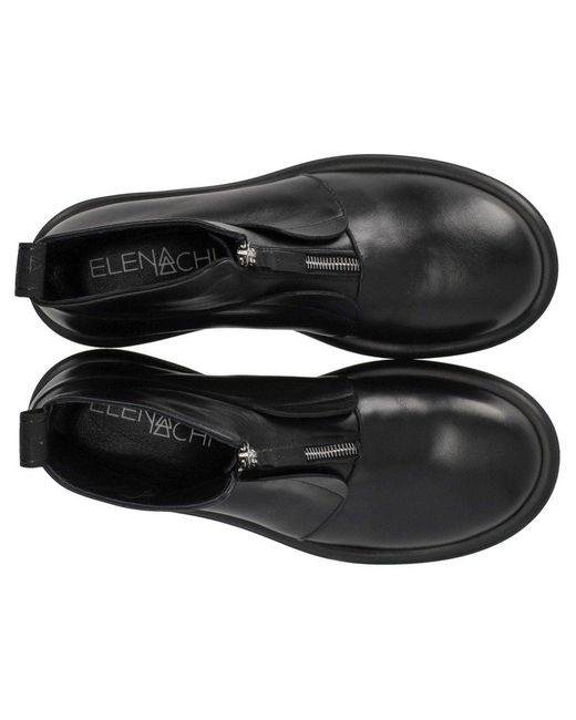 Elena Iachi Black Zipped Ankle Boot