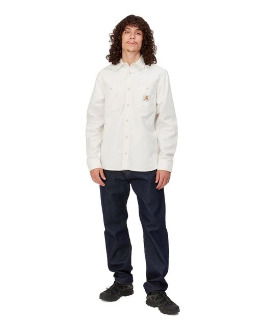 Carhartt White L/s Clink Ivory Shirt for men