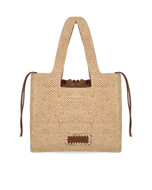 THEMOIRÈ Morea Medium Raffia Natural Shopper