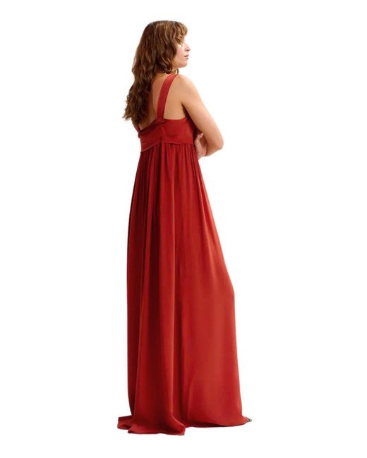 Essentiel Antwerp Red Jacobean Burnt Long Dress