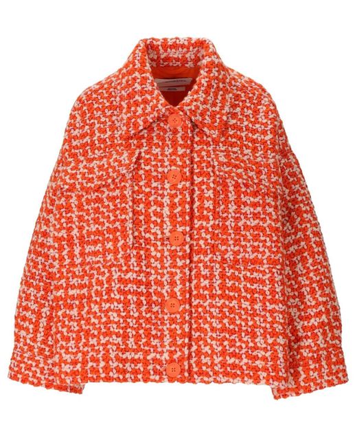 Essentiel Antwerp Red Energised Orange Oversize Jacket