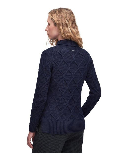 Barbour Blue Burne Roll Turtleneck Sweater