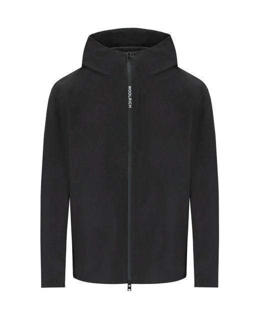 Woolrich Black Pacific Hooded Jacket for men