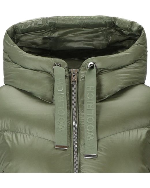 Abrigo acolchado corto con capucha aliquippa Woolrich de color Green