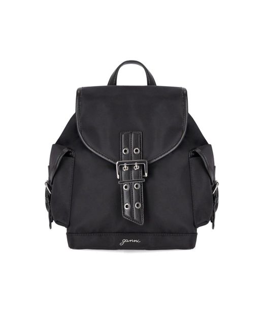 Ganni Bucky Small Rugzak in het Black