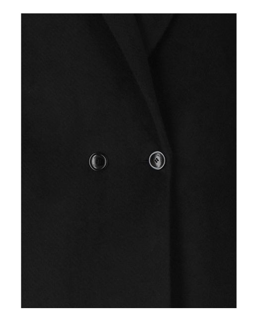 Twin Set Black Wool Mix Double-breasted Coat