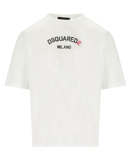 DSquared² White Logo T-Shirt for men