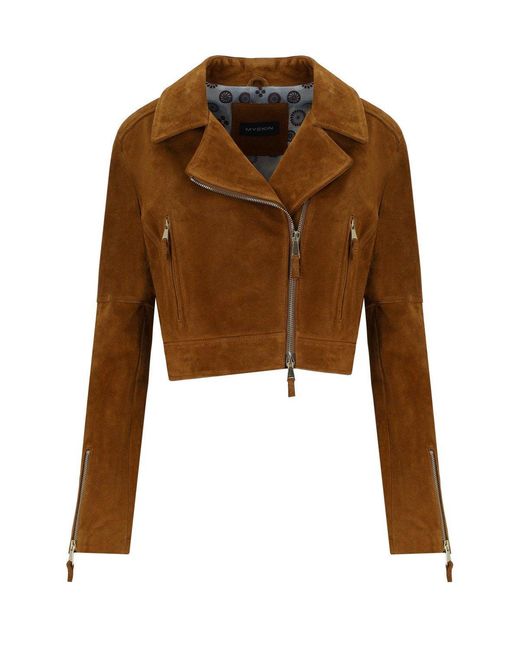 Myskin Brown Fringed Short Jacket