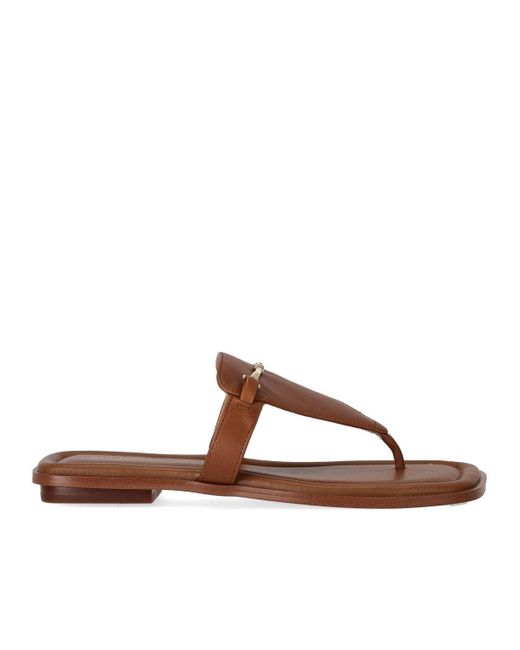 Ciabatta Infradito Lena Cuoio di Michael Kors in Brown