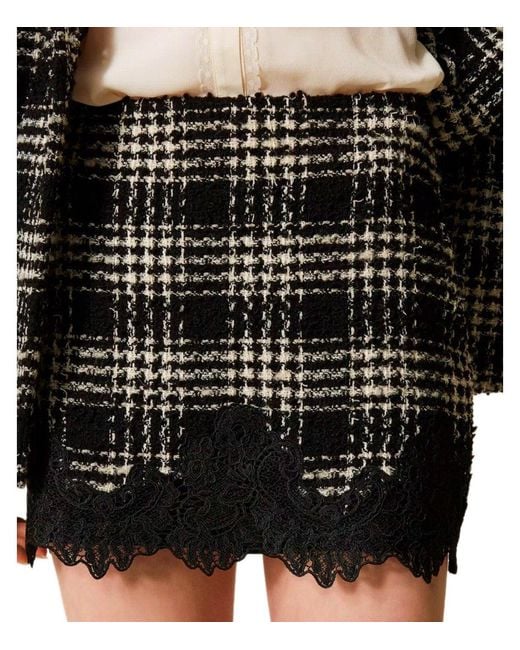 Twinset Black And Check Skirt