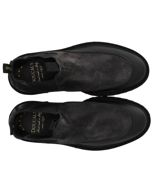 Doucal's Black Hummel Anthracite Chelsea Boot for men