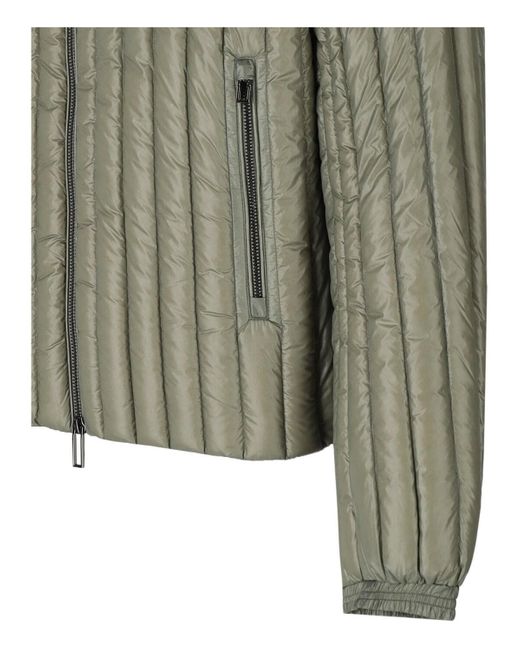 Emporio Armani Sage Green Hooded Down Jacket for men