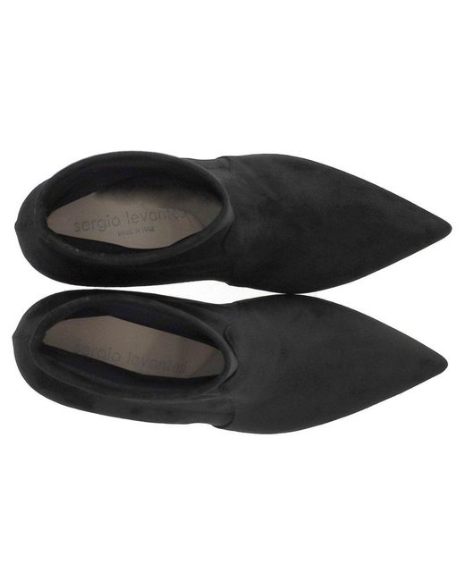 Sergio Levantesi Black Janet Heeled Ankle Boot