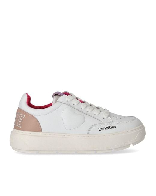 Love Moschino White And Pink Sneaker