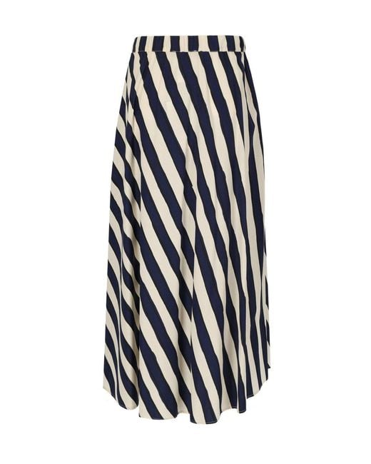 Weekend by Maxmara Blue Uomo Striped Skirt