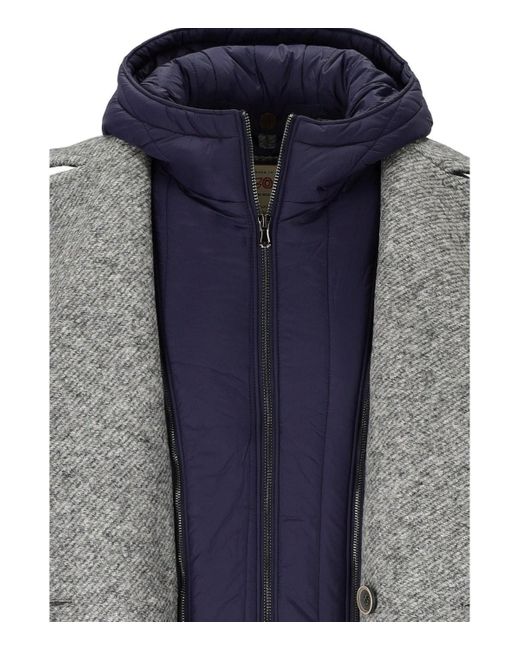 Bob Iver melange zweireihiger mantel in Gray für Herren